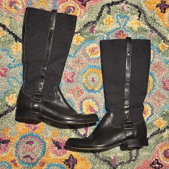 Anne Klein Mafritzy Logo Tall Riding Boots Women's 8 - Picture 1 of 7
